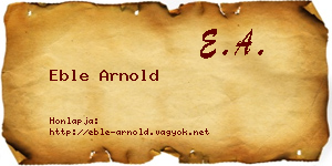 Eble Arnold névjegykártya